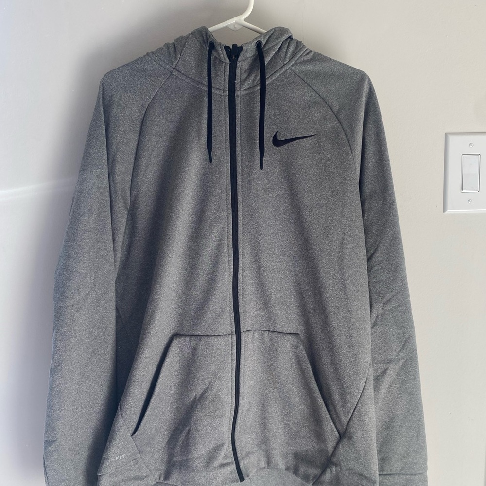 NIKE FULL ZIP GRAY SWEATSHIRT W/ HOODIE